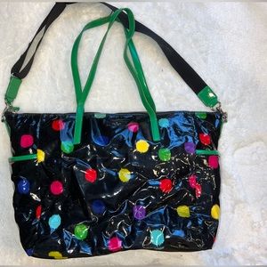 Black Kate Spade Bag/Baby Bag with Multicolor Polka Dots